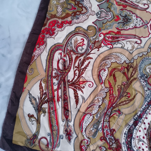 Vintage Liberty of London Paisley Silk Scarf Blue & Multicolor 23” x 23” - Picture 5 of 9